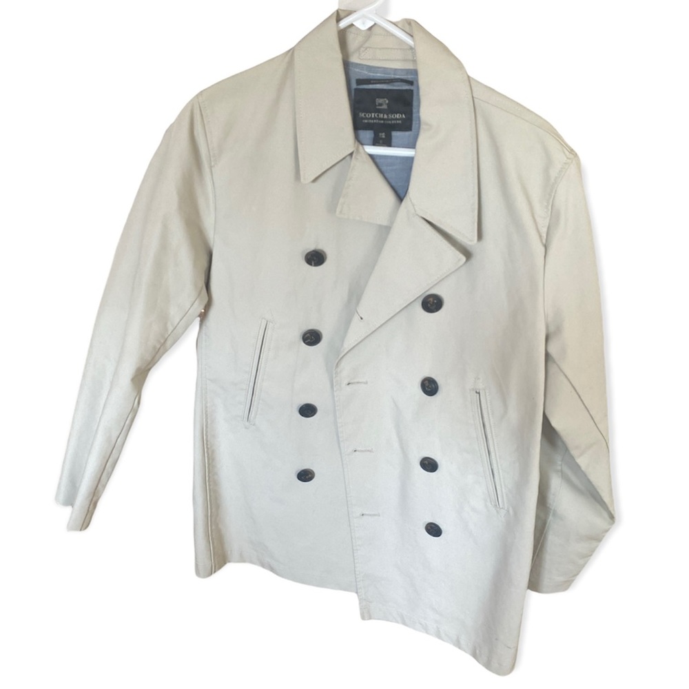 Scotch & Soda Double Breasted Tan Jacket. Size Small.